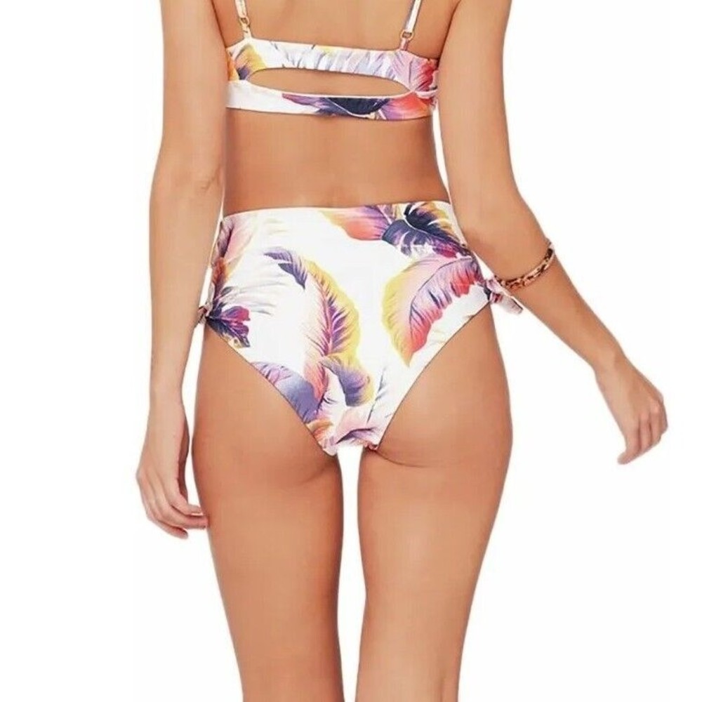 L* Space Leafy Bummin' Classic High-Waisted Bikini Bottom Women's Size Medium - Picture 2 of 5